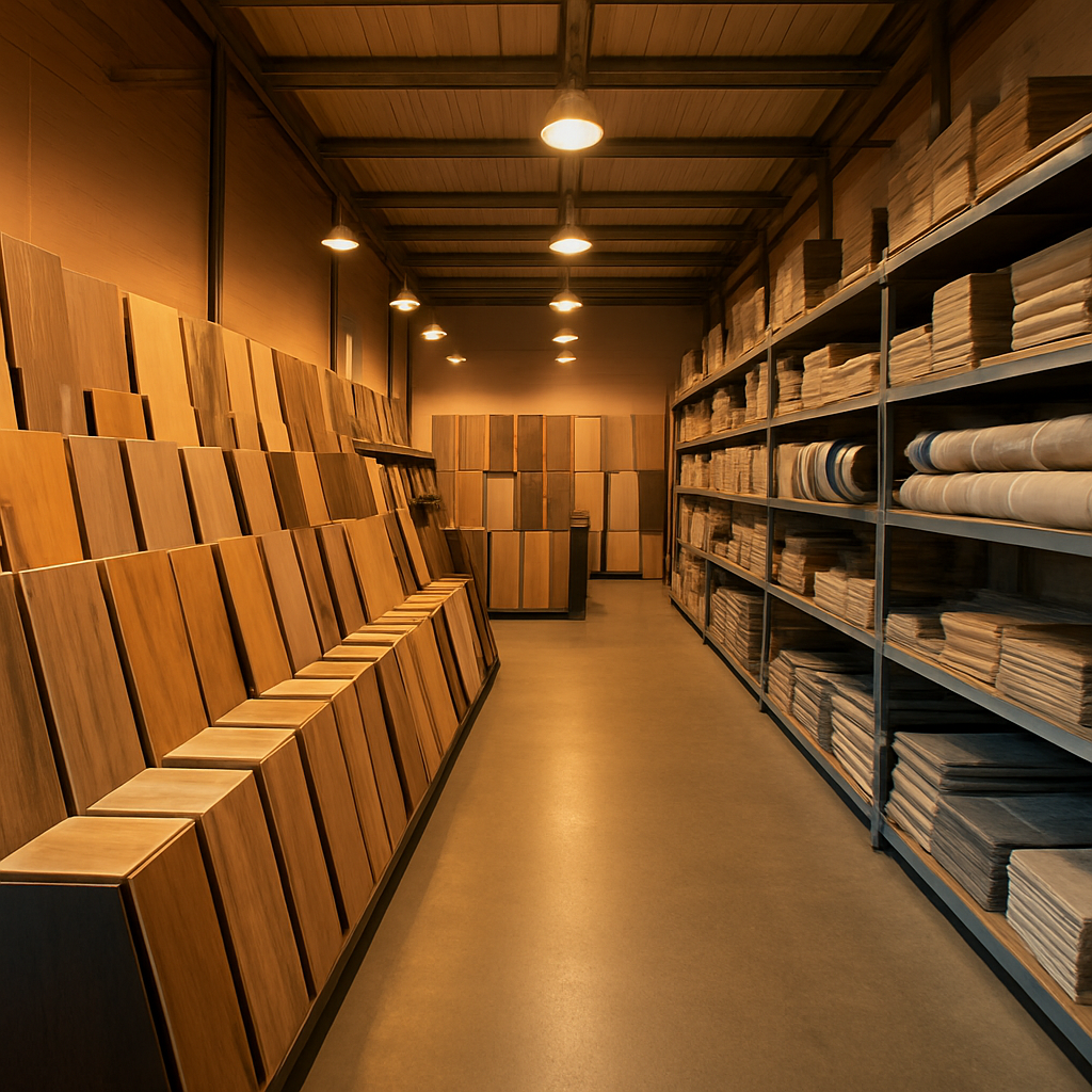 Discount Flooring Supplies showroom in Hoppers Crossing with a wide range of flooring samples on display