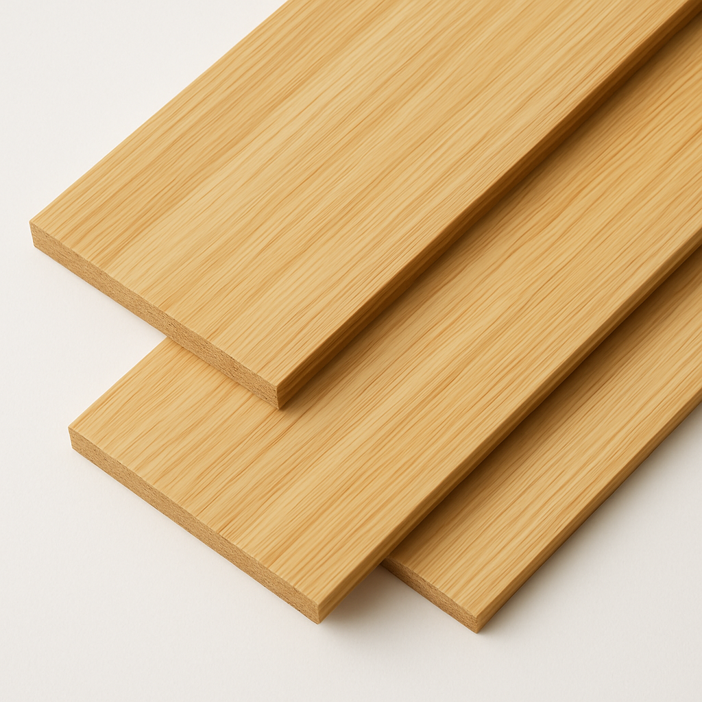 Natural pale bamboo flooring planks close-up showing tight grain