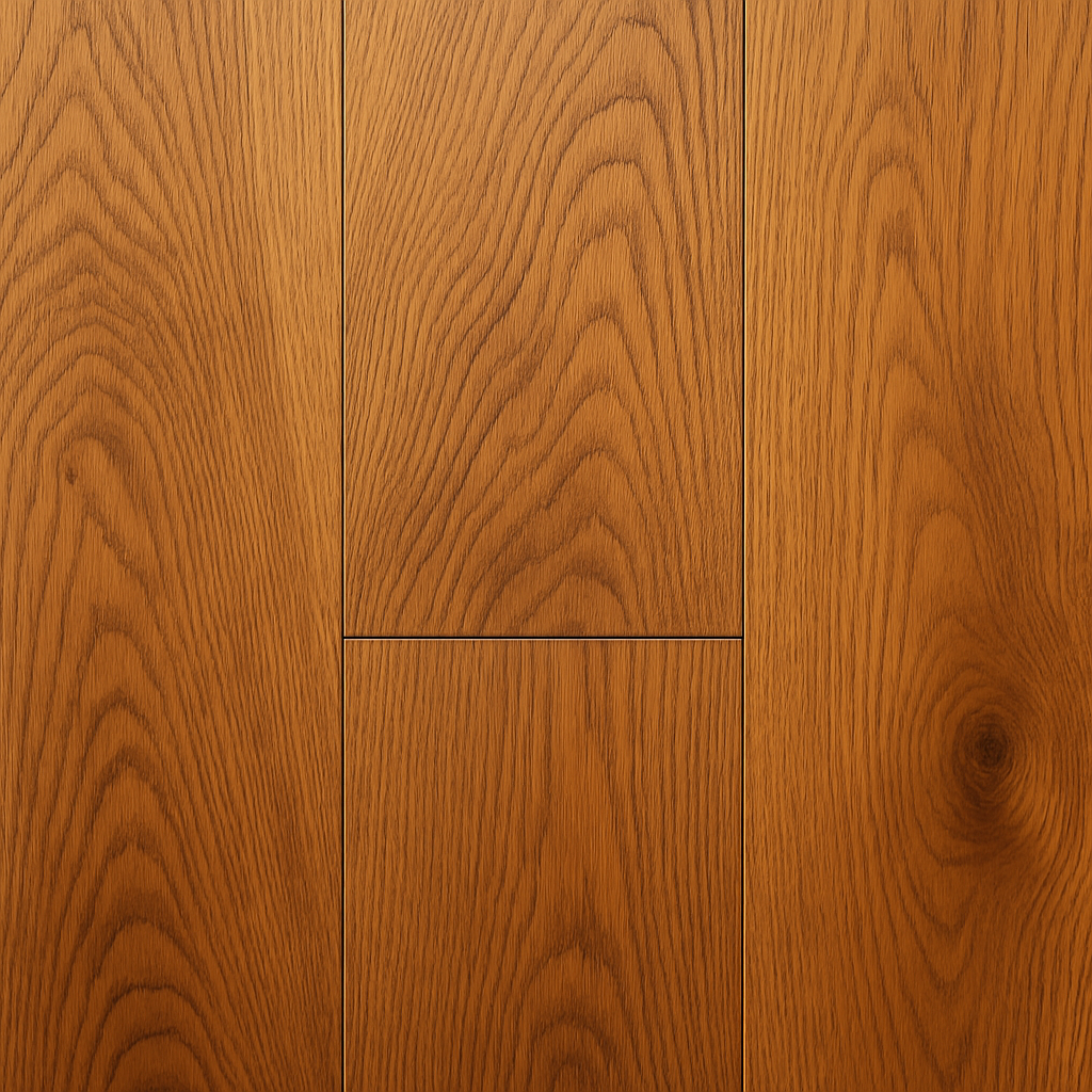 Close-up of premium engineered hardwood timber flooring planks with natural oak grain